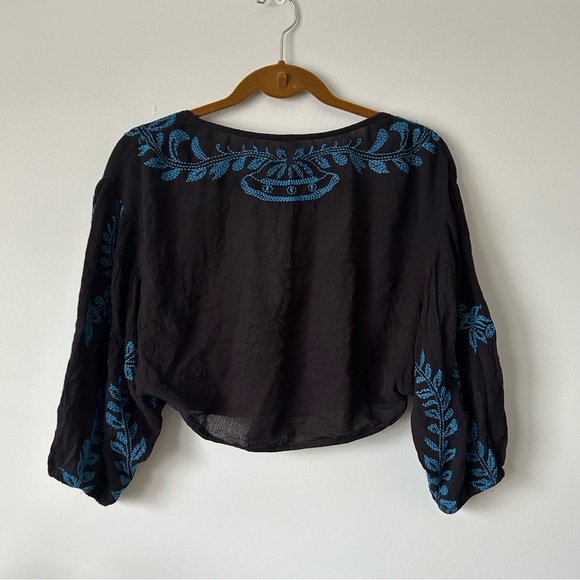 Free People | Embroidered Cropped  Blouse - Picture 6 of 6